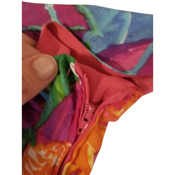 Lauren Ralph Lauren Floral Print Dress V-Neck Sleeveless Colorful Resort 4 - Picture 9 of 12